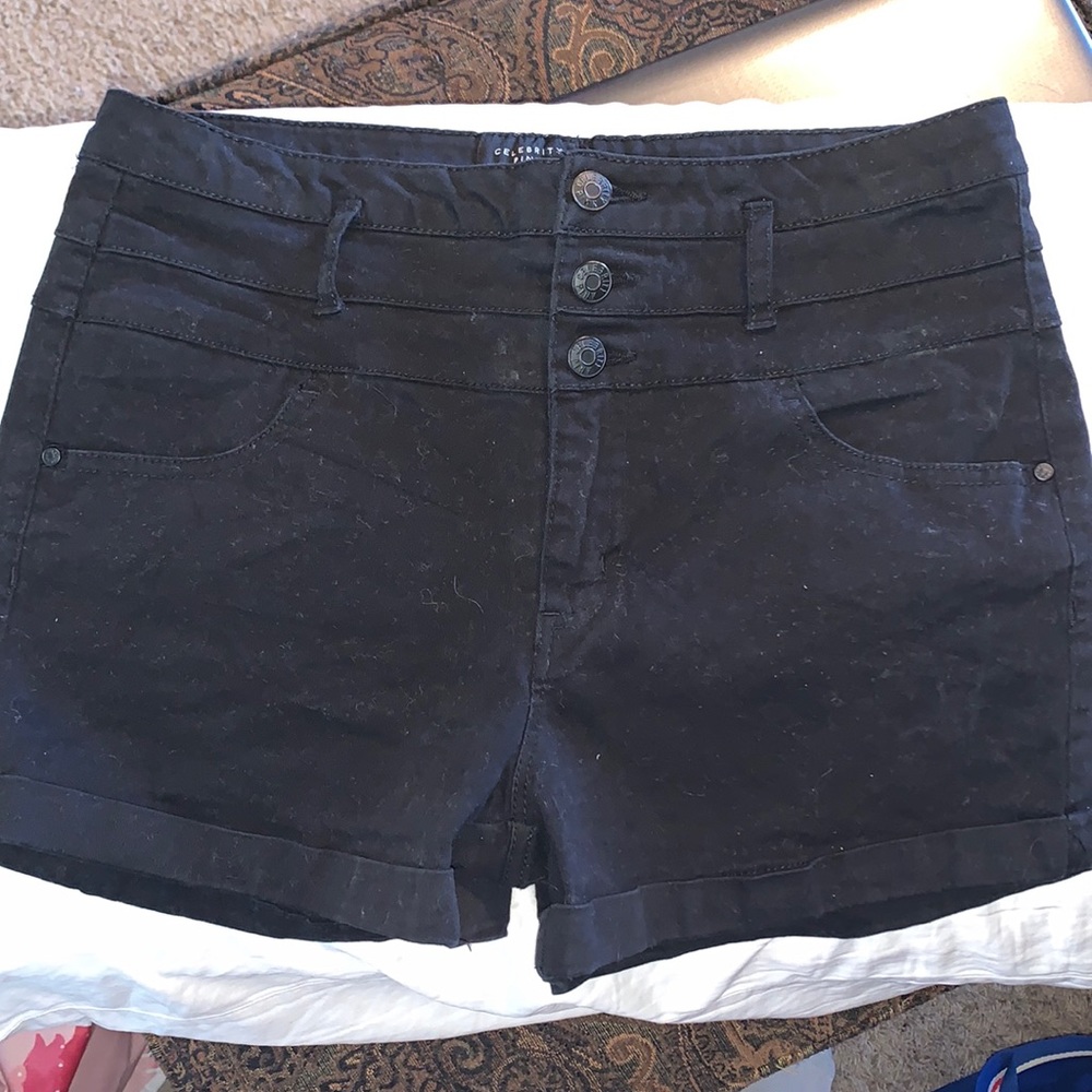 Black jean shorts gently worn.